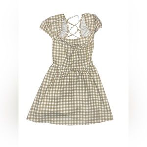 Tan Derek Heart backless tie down dress